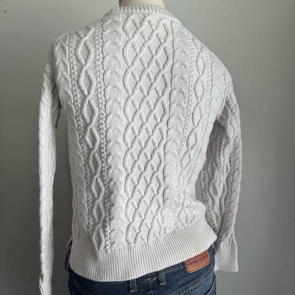 J Crew Women's Cable Knit Sweater off white - Picture 2 of 5